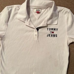 Gently use White Tommy jeans crop top SZ S/p